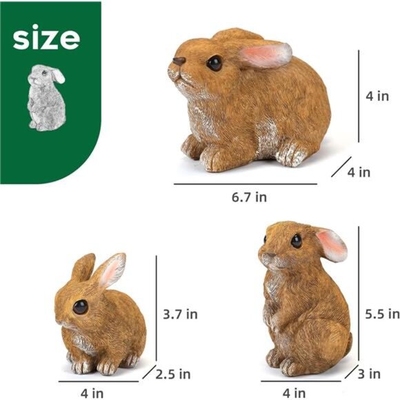 Bunny Decor Yard Decorations Outdoor Set of 3, Bunny Decorations for Home Garden - Picture 2 of 7